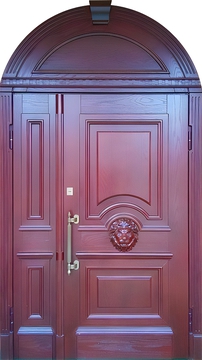 Арочная парадная дверь МДФ шпон