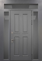 Остекленная входная группа с терморазрывом, серыми панелями МДФ графит