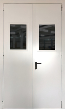 Двупольная противопожарная дверь EI60 со стеклом