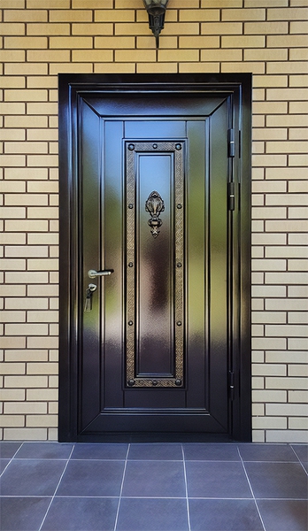 Металлическая дверь с ковкой