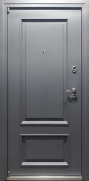 Металлобагетная дверь серого цвета