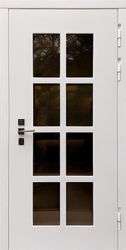 Остекленная белая дверь МДФ RAL